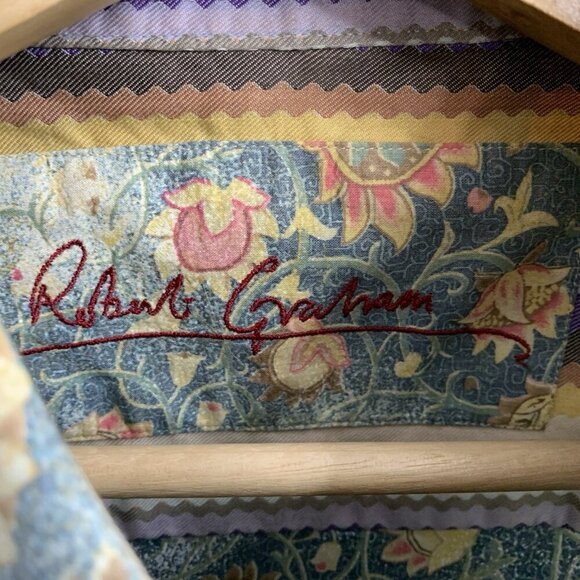 Robert Graham Shirt Men 2XL Button Up Long Sleeves Flip Cuff Abstract Flamboyant - Picture 6 of 11